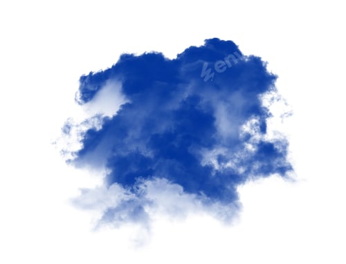 Preview: blue cloud on white background