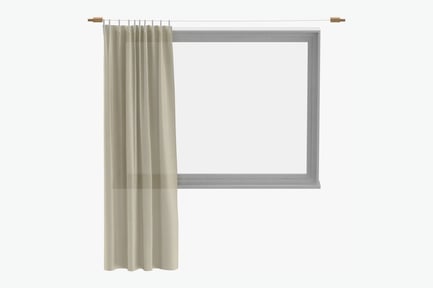 Open Modern Curtain with Window