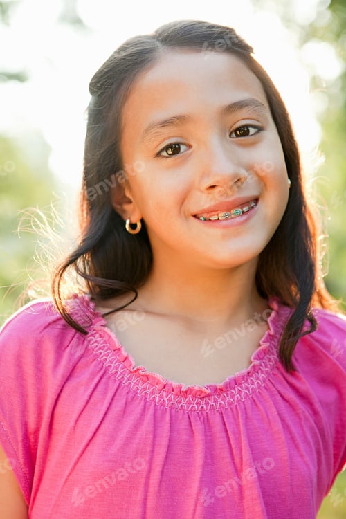 Preview: Girl smiling, portrait