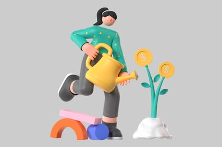 Preview: Person watering a plant