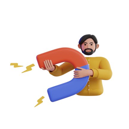 Preview: Man with Big Magnet 3D Illustration