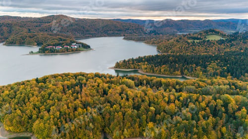 Preview: Serene Autumn Landscape Over Solina Lake and Bieszczady Mountain