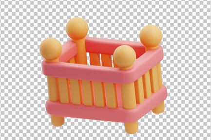 Aperçu: Icône 3D de lit pour bébé