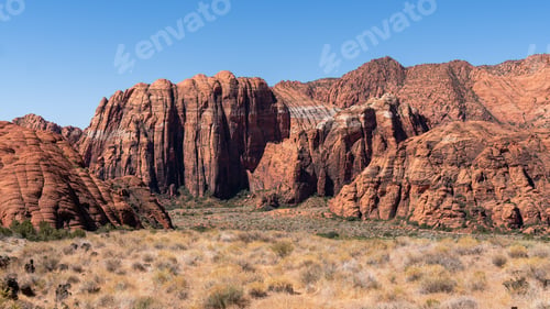 Preview: Beautiful shot of red sandstone cliffs in St. George, Utah