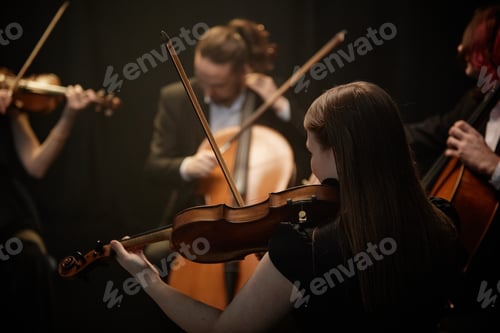 Preview: Chamber Musician Playing Symphony in Dim Light