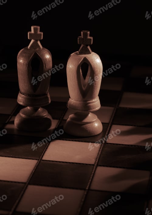 Preview: White and black kings on the chessboard