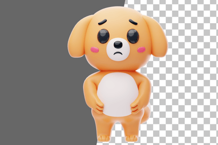 Preview: Dog Character Is Shy 3D Illustration