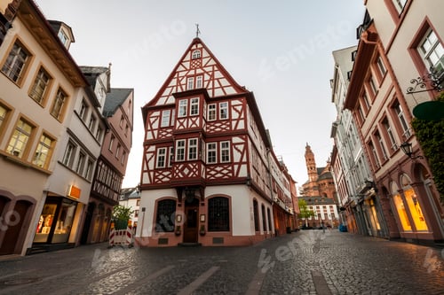 Preview: Old architecture houses in the center of Mainz city near Frankfurt am Main, Germany