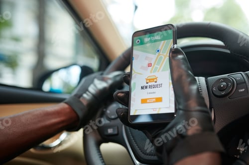 Preview: Driver Checking Car Sharing App