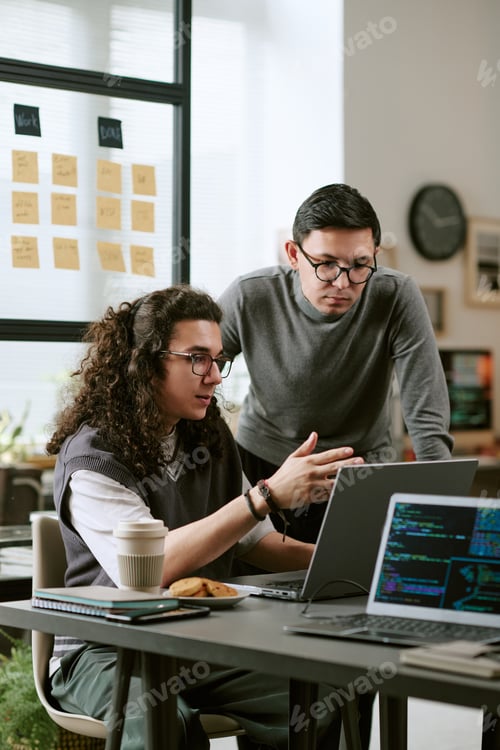 Preview: Young Caucasian Colleagues Collaborating on Software Development Project
