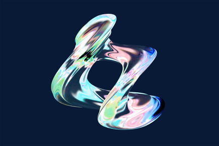 Iridescent Torus Abstract Fluid Shape