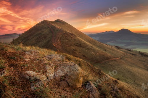 Preview: Beautiful landscape at sunset in Czech