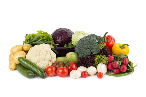 Preview: fresh vegetables on the white background