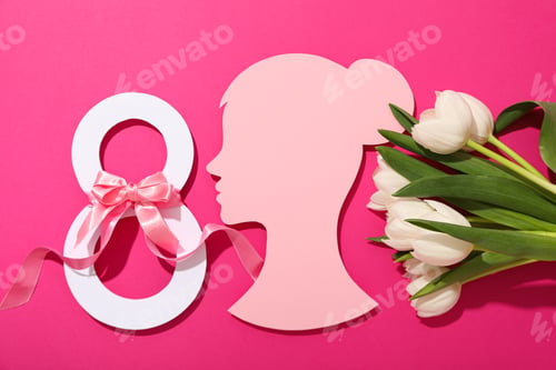 Preview: Paper female head with fresh white tjuspans
