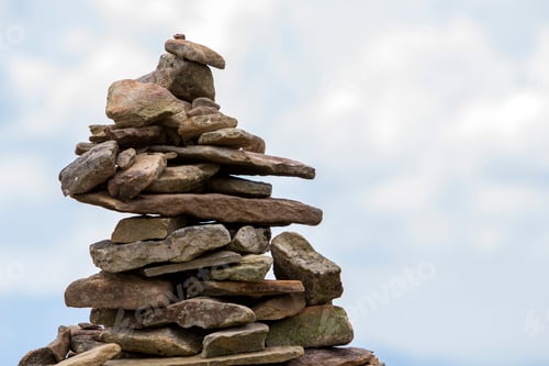 Preview: Close-up abstract image of rough natural brown uneven different sizes and forms mountain stones