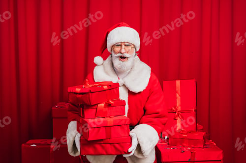 Preview: Santa Claus portrait, Christmas and newyear festive days concepts