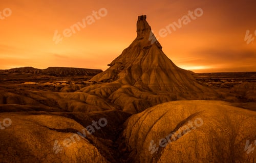 Preview: Top of stone desert hill and wonderful sky