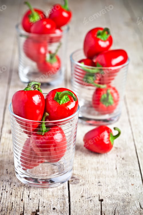 Preview: red hot chilli peppers in glasses