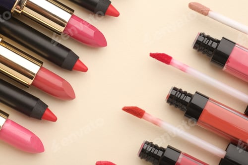 Preview: Lipstick with brains and isolated on a white background to create a page border