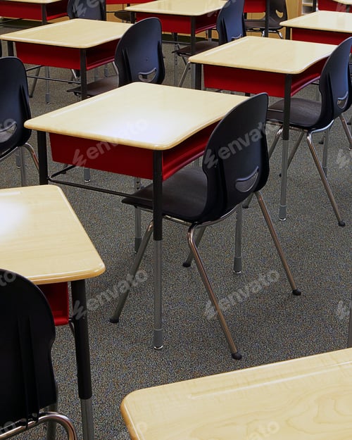 Preview: Classroom Desks Awaiting Students Ready to Learn
