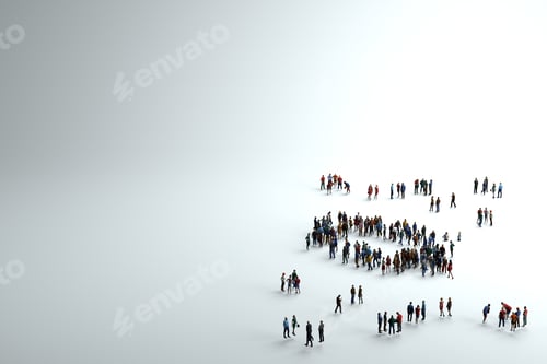 Preview: High angle shot of a group of people on a white background with copyspace