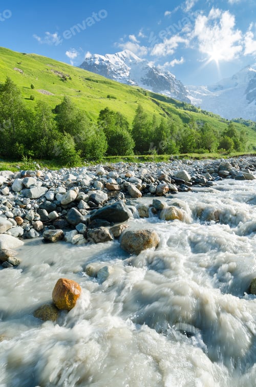 Preview: Summer landscape with a mountain river in Georgia