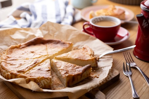 Preview: cottage cheese casserole and coffee for breakfast