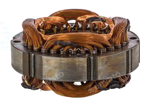 Preview: Stator of the electric motor, isolated on white background