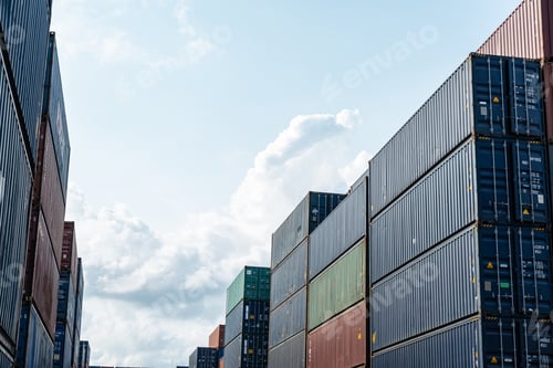 Preview: Background of container box stack for freight cargo shipping