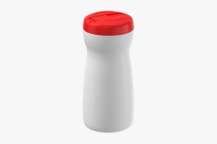 Preview: Dry Coffee Creamer Blank Label, Red-Lidded White Cylindrical Container