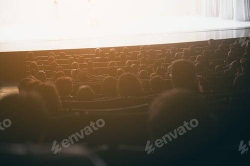 Preview: blurry background of People watching movies in movie theaters