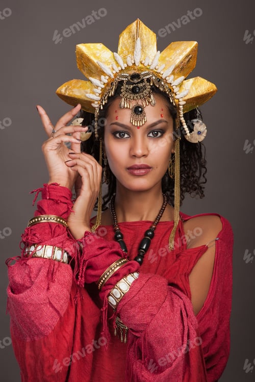 Preview: Portrait Of Woman In Creative Indian Style