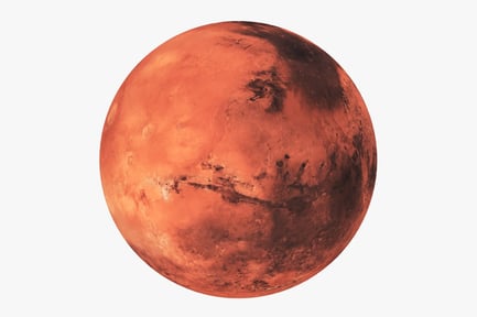 Preview: Mars Planet, Red Sphere with Diverse Surface Topography
