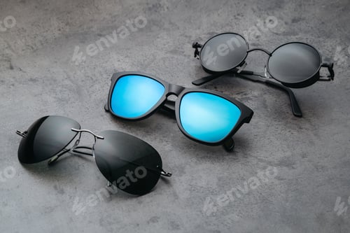 Preview: Different assortment of sunglasses in optical store