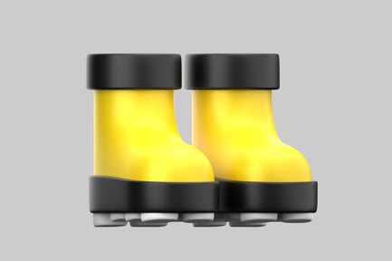 Preview: Bright yellow boots with black bands