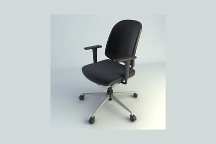 Preview: Black office chair with high backrest and armrests