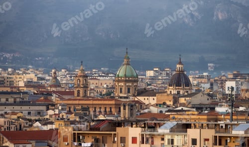 Preview: Residential Homes and Historic Church Buildings in Palermo, Sicily, Italy