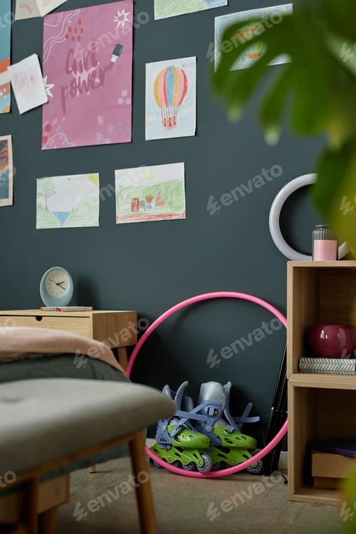 Preview: Contemporary Children's Room Displaying Colorful Artwork