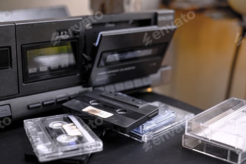 Preview: Vintage compact cassette and audio tape player