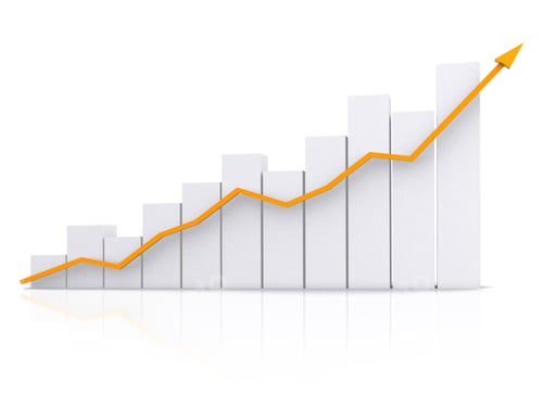 Preview: Business Chart In Orange Isolated Over A White Background