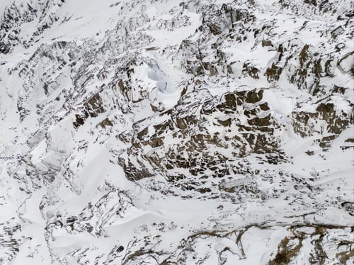 Preview: Aerial View of Snow-Covered Rocky Mountains in British Columbia, Canada — Winter Alpine Texture