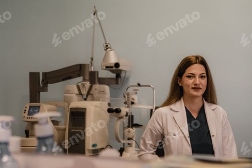 Preview: Portrait of an ophthalmologist in her consultation room