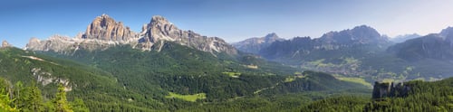Preview: Distant massif of Croda di Lago and Cinque Torr, Dolomites, Italy