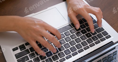 Preview: Woman work on laptop computer at home