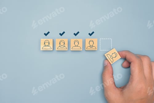 Preview: people connection. HR human resource management and Business partner with connection line. High