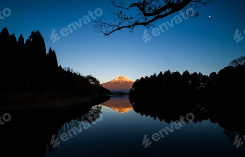 Preview: Mt.Fuji at sunset, Tanuki lake, Fujiyoshida, Japan