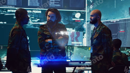 Preview: Operators in control room use augmented reality military technology