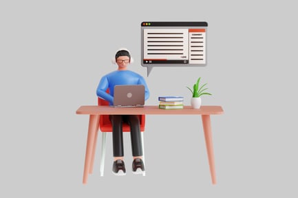 Preview: Cartoon person with laptop scene