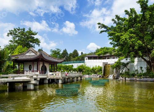 Preview: Traditional chinese pavilion with pond