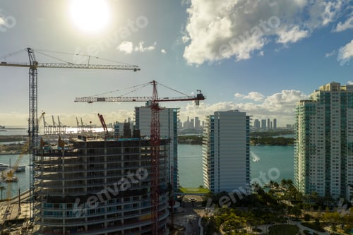 Preview: New construction site of developing residense in american urban area.